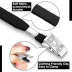 Marspark 200 Sets Clear Name Tags with Lanyard, Lanyards for ID Badges Reusable Strap with ID Holder Plastic Name Badges for Adults Business School Church Conference (Black)