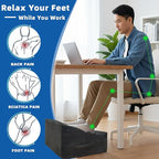 XYRONICA Foot Rest for Under Desk at Work, Comfortable Office Footrest, Ergonomic Foot Stool for Long Sitting with Curved Design Relieves Leg Pressure (Dark Gray)