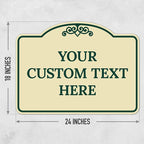 Custom Decorative Sign, Personalized Metal Sign for Business, Driveway, Home, Airbnb, Office Door Plaque, Green Border Sign, 18x24 Inches, ACM, Fade Resistant, Made in USA by Sigo Signs