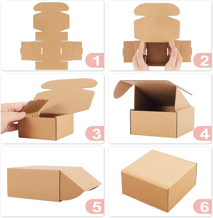 Eupako 9x6x2 Shipping Boxes Small Corrugated Cardboard Box - 25 Pack Brown Mailing Boxes for Packaging Small Business, Mailer Box