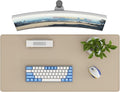 DAWNTREES Desk Mat Protector,PU Leather Desk Pad,Non Slip, Large Mouse Pad and Keyboard Mat, Waterproof Writing Pad for Office and Home (Beige,35.5''x16.9'')
