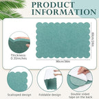 Mooliwe Scalloped Felt Bulletin Board 36 x 24 Inches Foldable Sage Green Pin Cork Board Alternative for Wall, 3' x 2' Trifold Christmas Picture Vision Self Adhesive Bulletin Decorative