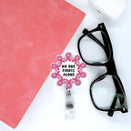 Breast Cancer Awareness Badge Reel Retractable Band ID Clip Cancer Awareness Ribbon Badge Clip Acrylic Name Badge Accessory for Cancer Oncology Nurse Breast Cancer Doctor Nurse