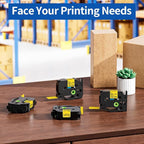 TZe-651 24mm Label Tape Replace for Brother P Touch TZe TZ Tape 24mm 0.94'' Laminated Yellow TZe651 TZ651 for Ptouch PTD600 PT-D610BT PT-P710BT Label Makers, 4-Pack Black on Yellow 1 Inch