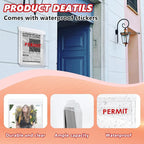 9.1" x 11.6" Outdoor Permit Brochure Holder Waterproof Wall Mount Literature Box with Lid Screws Clear Acrylic Document Holder Fits Letter Size A4 Flyers Booklets Pamphlets Includes "PERMIT" Decal