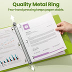 SUNEE 3 Ring Binder 1.5 Inch 1 Pack, Clear View Binder Three Ring PVC-Free (Fit 8.5x11 Inches) for School or Office Supplies, Tender Green