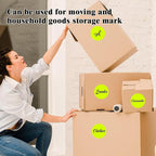3 Inch Round Colored Dot Stickers, 2000 PCS, 4 Rolls in Dispenser Box - Fluorescent Yellow Circle Color Coding Labels Dot Labels for Office, Home, Inventory Organizing