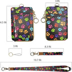 Bolimoss Cute Dog Paw Print ID Card Holder with Lanyard and Keychain for Women, School, Teacher, Nurse, Office Work
