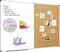 XBoard Extra Large Magnetic White Board and Bulletin Corkboard Combination, 72 x 48 Inch Foldable Dry Erase & Cork Combo Board for Wall with Aluminum Frame, 6' x 4' Notice Memo Board Pin Vision Board