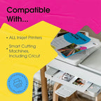 PPD Double Sided Photo Paper, Glossy Brochure Paper 8.5 x 11 for Inkjet Printer, 140 gsm, 6.2 mil Thick for Magazine, Flyer, Presentation, Program, Instant Dry & Water Resistant (50 Sheets)