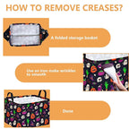 FUULOXE Halloween Ghost Storage Basket with Handles Pumpkin Open Gifts&Candy Spooky Basket stuffers for Kids Baby Collapsible Women Organizer Bins Toys Boxes for Shelves Home Office