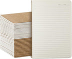 Foliom 30 Pack Kraft Notebooks Bulk A5, 60 Pages Lined Ruled Journals, 8.3x5.5 Inches, Natural Kraft Cover Composition Notebooks for School Office Students Artists