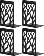 Book Ends, Bookends, Bookends for Shelves, Bookend, Book Ends for Heavy Books, Black Metal Book Shelf Holder Home Decorative, Book Stoppers for Shelves 2 Pair