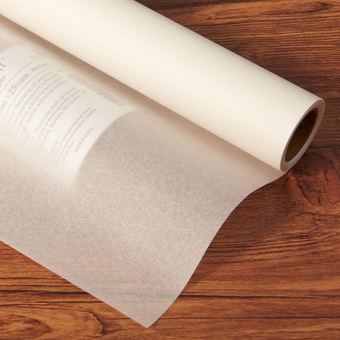 SEMLEART Tracing Paper Roll,12-inch x 50yard，White Translucent Vellum,Pattern Paper for Sewing, Drawing, Sketching, Gift Wrapping
