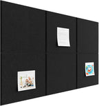 Baysola Large Cork Boards for Walls – 36" x 24" Self Adhesive Felt Wall Tiles, Ideal for Office Black Bulletin Board, Easy to Install Pin Board Photo Board