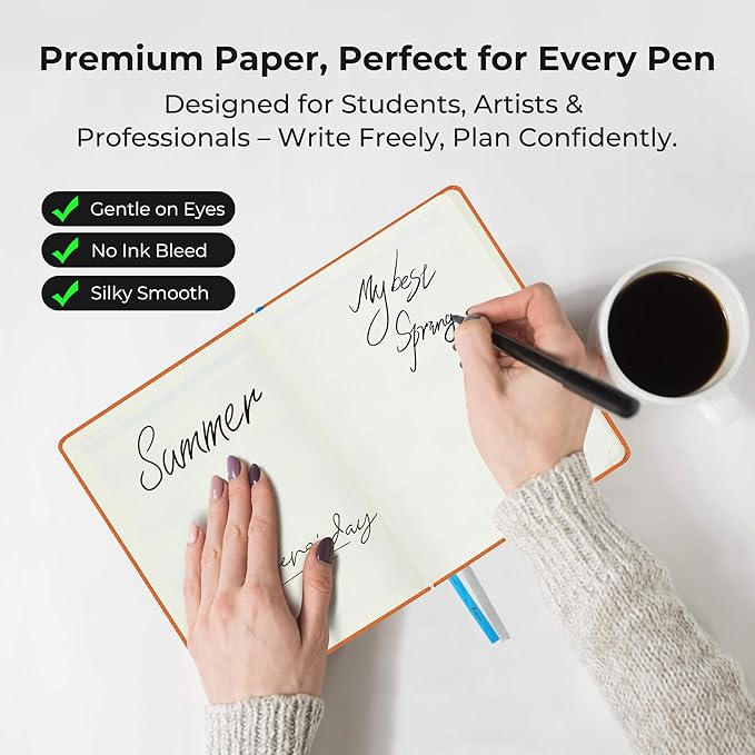IN-LUXPRO Planner 2026 Daily Weekly and Monthly,6.5"x3.75",12 Months Spiral Bound Calendar Agenda with Self-adhesive Pen Holder,2026 Appointment Book with Vegan Leather Soft Cover,Orange
