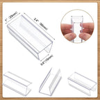 Weysat 100 Pcs Wood Shelf Label Holders Clear Plastic Price Tag 2.4 in L x 1 in H for Bookshelf Shelves, Wood Shelf Sign and Ticket Holder, Clips On to Shelves 3/4" to 1" Thick