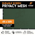 Xpose Safety Privacy Fence Screen 4’ x 50’ – Heavy Duty Green Mesh with 90% Visibility Block, UV Protection – for Garden, Yard, Nursery, Kennel, Dog Run, Greenhouse