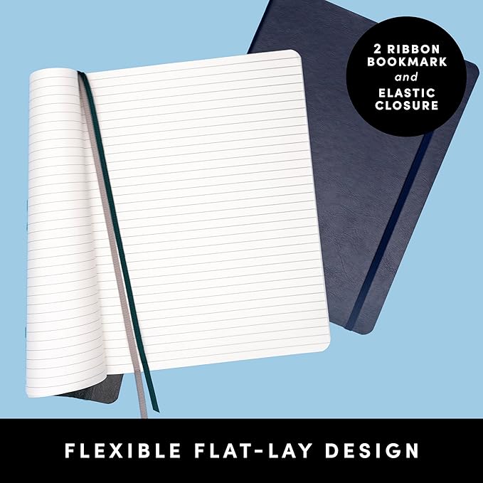 PAPERAGE Softcover Lined Journal Notebook (Cognac), 176 Pages, Large B5 College Ruled Notebook, 7.5 inches x 9.8 inches - 100 GSM Premium Paper, Soft Vegan Leather Journal for Home, Work & School