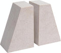 Faticdorr Marble Bookends for Shelves, 11LB Heavy Duty Marble Book Ends for Heavy Books, Stone Bookends Decorative, Polished, Beige Triangular, Set of 2