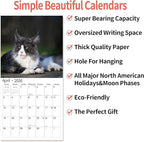 2026 Wall Calendar,Calendar 2026, November 2025 - December 2026, Wall Calendar Tuxedo Cats, 12" x 24" Opened,Full Page Months Thick & Sturdy Paper for Calendar Organizing & Planning