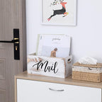 CFYACFY Mail Organizer Countertop Mail and Key Holder for Desk Mail Basket Letter Organizer Caddy Dorm Organizer Rustic Home Decor Mailbox White 5.5*5.5*11.4 Inch