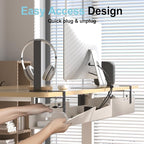 ERGO COLLECT Under Desk Cable Management Tray,No-Drill Upgraded Thickened Felt Cord Organizer with Clamp or Screw Mount,Cable Holder for Standing Desk,Home Or Office(Beige, 47.2")