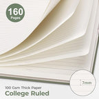 AHGXG Spiral Journal Notebook, 160 Lined Pages, A5 Medium Size (5.7'' x 8.3''), for Men & Women, Journaling, Writing, Work & Office, Hardcover, 100 GSM Thick Paper (Light Green)