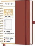 AHGXG Spiral Journal Notebook, 160 Lined Pages, A5 Medium Size (5.7'' x 8.3''), for Men & Women, Journaling, Writing, Work & Office, Hardcover, 100 GSM Thick Paper (Wine Red)