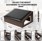 XINGMIAOWJ Ergonomic Foot Rest, 4 Adjustable Height Foot Stool,Footrest Under Desk， Flip Over Office Desk Foot Rest, Improving Posture, Promoting Blood Circulation（Espresso）
