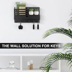 Lucundm Key Holder Wall Mount, Mail Holder with Storage Drawer and 6 Key Hooks for Coat, Dog Leash, Home Decor Rack, House Accessories, Entry Way Organizer