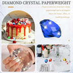 PATIKIL 5 Pcs Diamond Crystal Paperweight, 30mm / 1.18 Inch Crystal Paperweight Paper Weight for Home Office Desktop Table Decor Wedding Party Jewelry Ornaments, Dark Blue