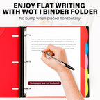 WOT I Telescoping Project Organizer, Refillable Binder with Dividers and Pockets, 13 Pocket Folders, 1 Inch 3 Ring Binder, Red