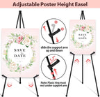 VAIIGO Black Easel Stand for Wedding Signs, Posters & Paintings - 63" Adjustable Portable Display Easel for Welcome Signs, Art Canvas, Pictures - Folding Tripod Stand with Carry Bag (1 Pack)