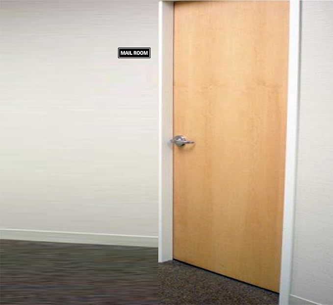 Mail Room Sign – Premium Frosted Acrylic Material, Strong Self-Adhesive, Quick Installation, Suitable For Your Office, Hotel, Bar, Restaurant And Home(9 × 3 Inches, Black)