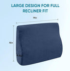 AHUAWA Back Support Pillow for Recliner Chair, Memory Foam Couch Back Cushions Ergonomic Large Lumbar Support Pillow for Lower Back Pain Relief, with Soft Velvet