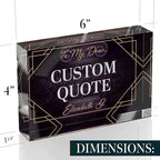 Custom Acrylic Sign Personalized, Custom Desk Name Plate, 18 Styles, (4"x6"), With Gift Box, USA Made by Acryluxe. (Fantasy)