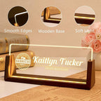 Desk Name Plate Personalized, Custom Office Light Up Name Plate for Desks, Desk Decorations for Women Men Office, Employee Appreciation Gifts for Coworkers