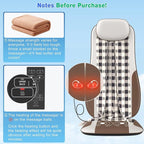 comrelax Shiatsu Back Massager with Heat, Massage Chair Pad Seat Cushion for Stress Relief, Deep Tissue Kneading & Roller, 2 Vibration Motors, Back Waist Hip Massager, PU Leather, with 2 Adapters