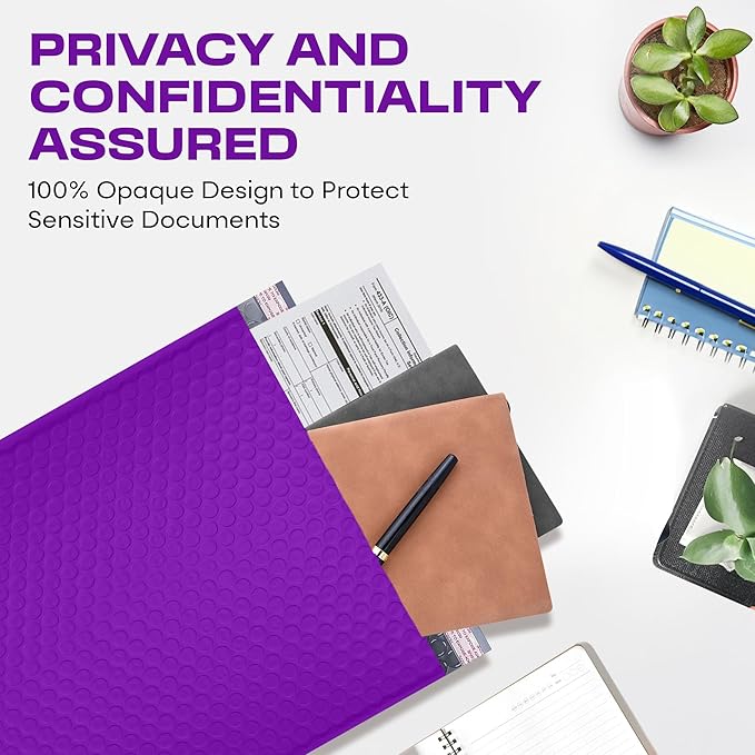 Purple Small Poly Bubble Mailers 6x10 inch #0 | Self Seal Padded Envelopes | Cushioned Bubble Mailer | Usable Size 6x9 | WaterProof | Lightweight mailing Shipping Bags | 500 Pack Bulk