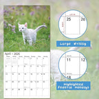 2026 Wall Calendar,Calendar 2026, November 2025 - December 2026, Wall Calendar Kittens, 12" x 24" Opened,Full Page Months Thick & Sturdy Paper for Gift Perfect Calendar Organizing & Planning