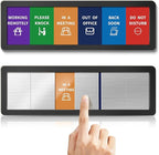 Office Door Signs-Meeting in Progress Door Sign with 6 Options, Do Not Disturb, In a Meeting, Out of Office, Please Knock, Working from Home, Back Soon, Business Privacy Sign Shows the Status of the Person Inside the Room