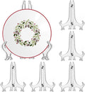 LonlyEagle 6 Pack 8 Inch Clear Plastic Easels or Stand/Plate Holders to Display Pictures or Other Items at Weddings, Plate Stands for Home Decoration, Birthdays, Tables