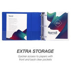 Samsill 3 Inch 3 Ring Binder, Made in USA, Economy Round Ring, Clear View Cover, 550 Sheet Capacity - for School, Home, Office -Dark Blue