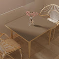 Zinkooat Leather Table Cover,1.8mm Thick,42x42 Inch Table Protector,Table Protector for Dining Room Table,Dining Table Cover,Table Cover Protector(Mud Color+Champagne Gold,42x42)
