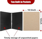 Vienrose 3 Ring Binder 1 Inch Round Rings with Linen Fabric Cover, Fits 8.5 x 11 Inch Paper, Durable Organizer for School, Office, Home, Recipes, Khaki
