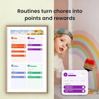 ApoloSign 27” Digital Calendar: Dual Mode Calendars with Google Play & Multi-calendar Sync, Electronic Planner & Chore Chart, Smart Touchscreen, Interactive Display for Family Schedules (Teak Wood, 27-inch)