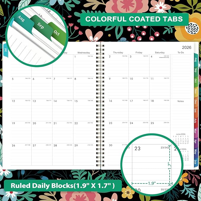 Planner 2026-2027 - 9" x 11",Academic Planner 2026-2027, JUL.2026 - JUN.2027, Weekly and Monthly Planning with Monthly Tabs, Back Pocket + Thick Paper + Twin-Wire Binding