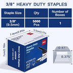 Deli Staples, Premium Heavy Duty Staples for Heavy Duty Staplers, 3/8'' Length, 70 Sheet Capacity, 100/Strip, 5000/Box