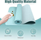 PU Leather Desk Pad Protector and Blotter, Large Mouse Pad and Laptop Desk Mat, Non-Slip Office and Home Writing Pad (Aqua Frost Blue, 31.5" x 15.7")